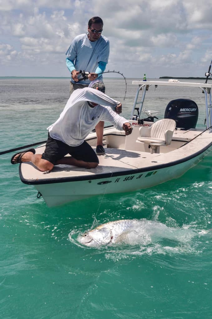 Boating a fish using proper rod technique